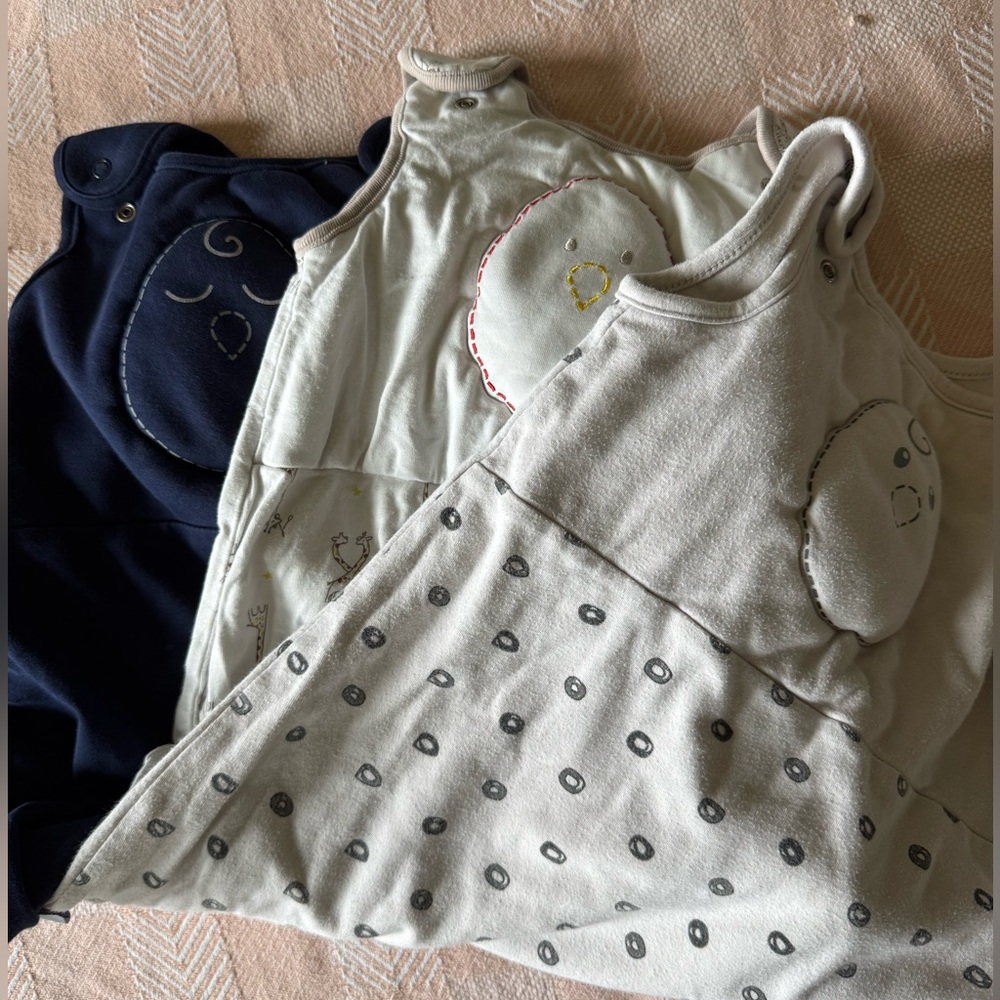 nested bean sleep sack size medium blue bundle of 3 (6-15 months, 16-26 lbs)